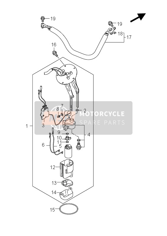 Suzuki AN400(A)(ZA) BURGMAN 2012 Pompa di benzina per un 2012 Suzuki AN400(A)(ZA) BURGMAN